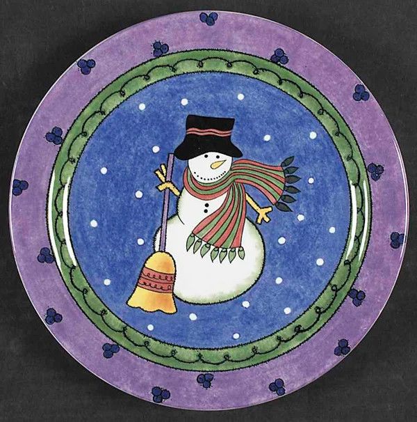 SWEET SHOPPE CHRISTMAS SALAD PLATE PURPLE 8"