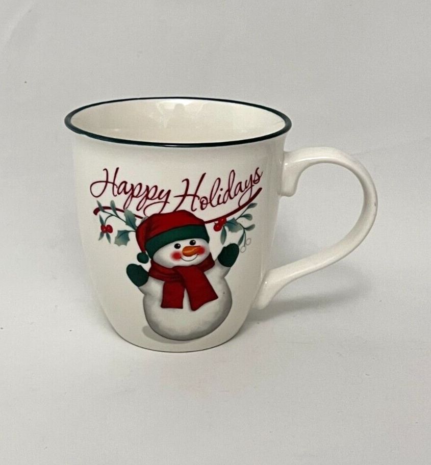 WINTERBERRY MUG HAPPY HOLIDAYS SNOWMAN