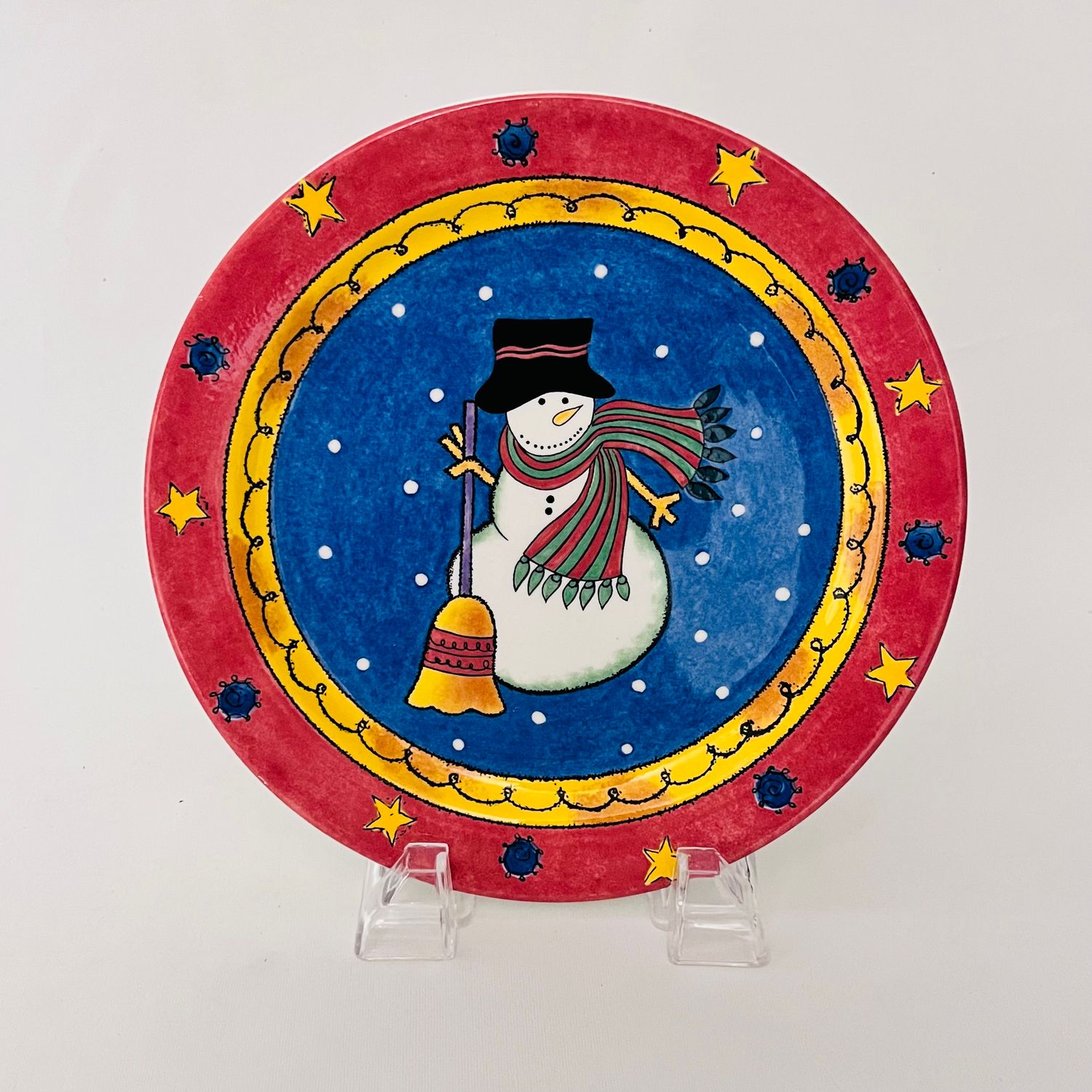 SWEET SHOPPE CHRISTMAS SALAD PLATE  RED 8"