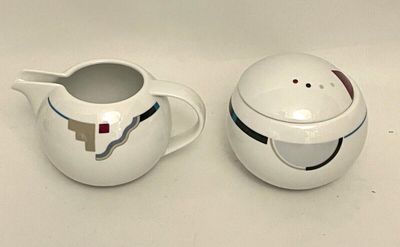 ATTITUDES CREAMER AND SUGAR BOWL SET 3 1/2"