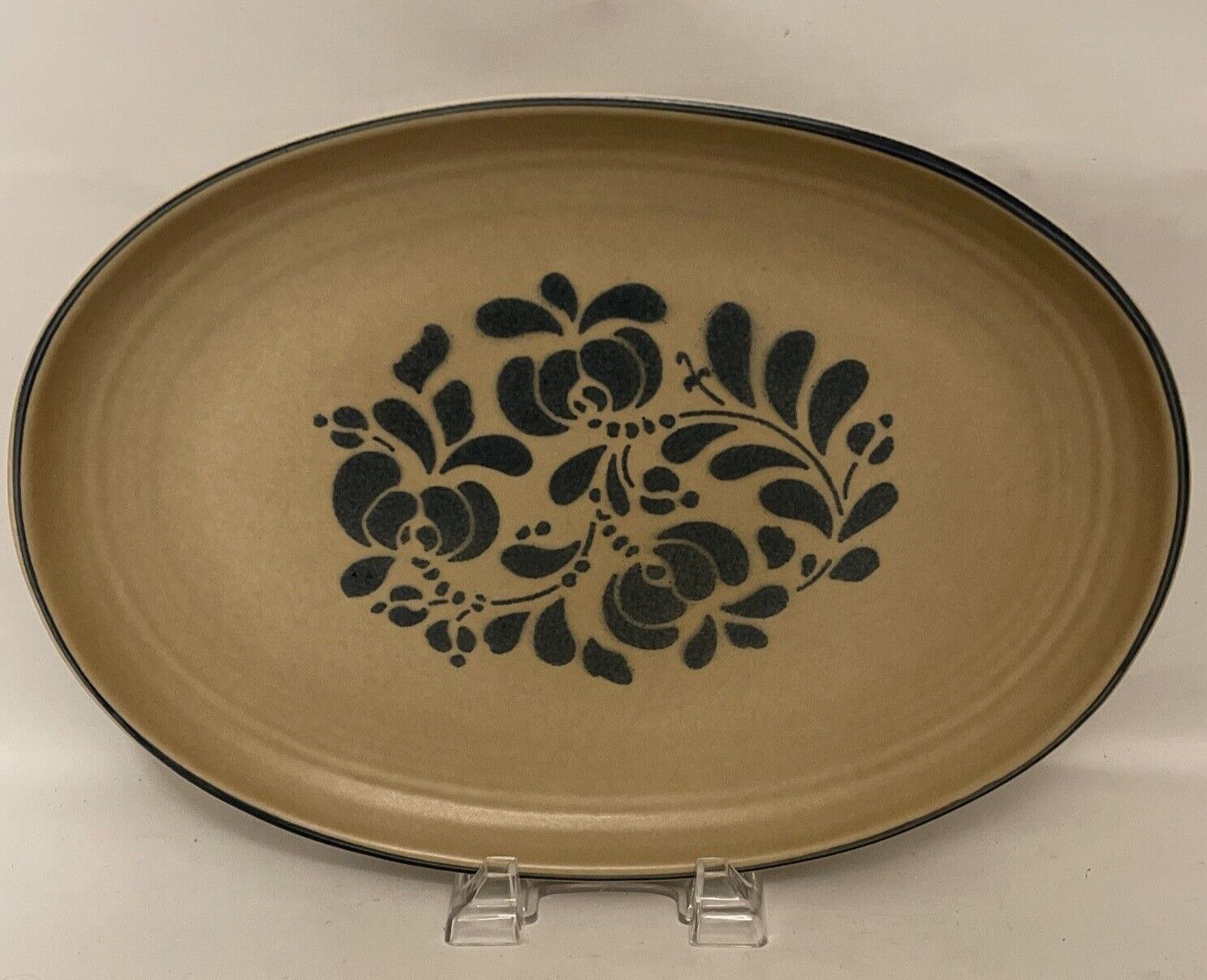 FOLK ART OVAL PLATTER 14 1/8"