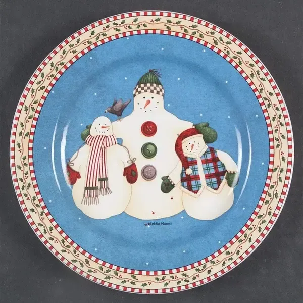 JOLLY SNOWMAN SALAD PLATE-BUDDIES  8 1/4'