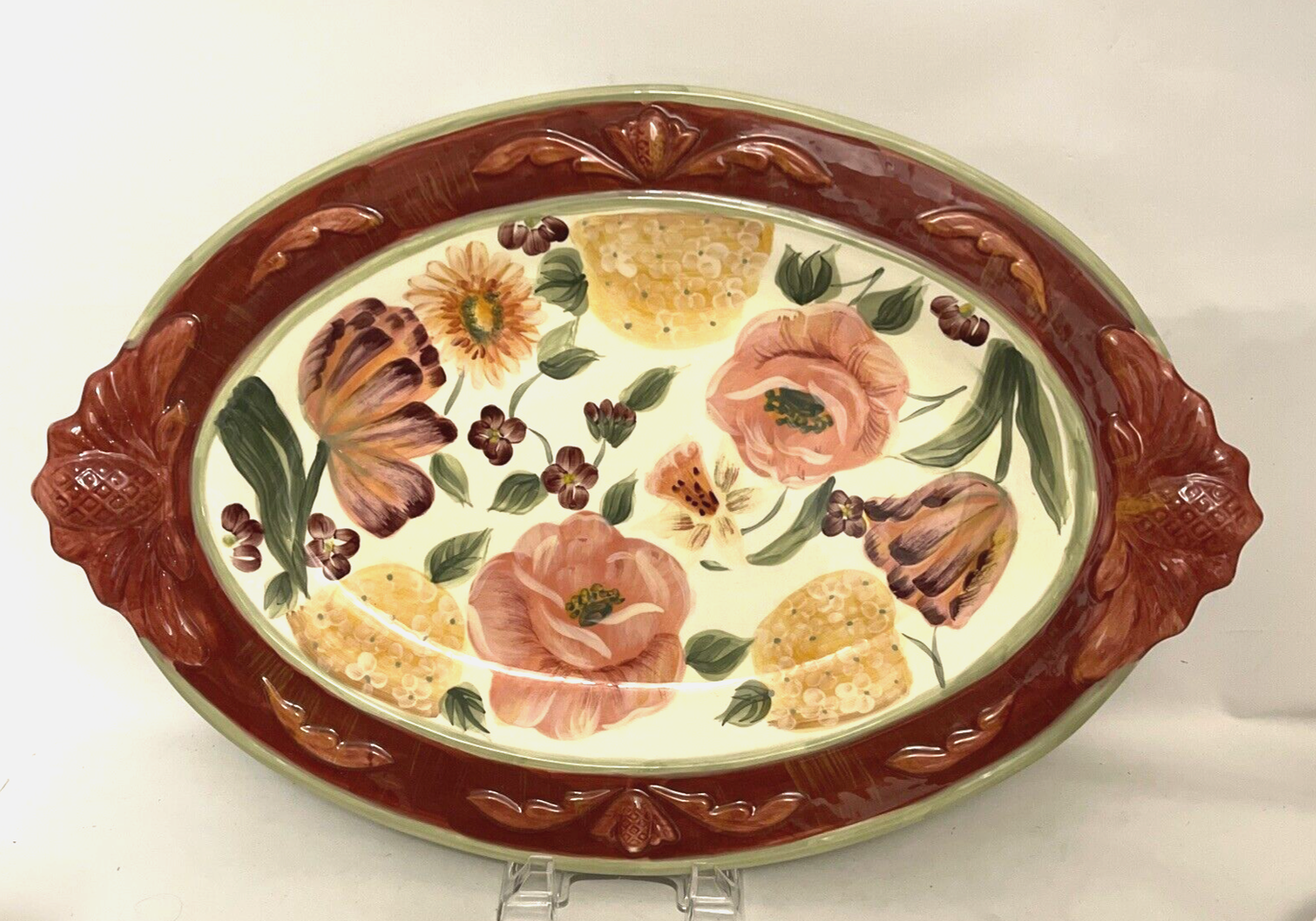 FLORAL TAPESTRY PLATTER 20"
