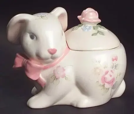 TEA ROSE SUGAR BOWL/LID FIGURAL