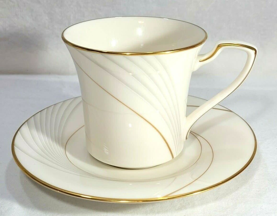 GOLDEN TIDE CUP &amp; SAUCER SET 3 1/8"