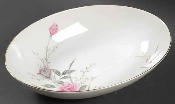 GOLDEN ROSE OVAL SERVING BOWL 10  3/8"