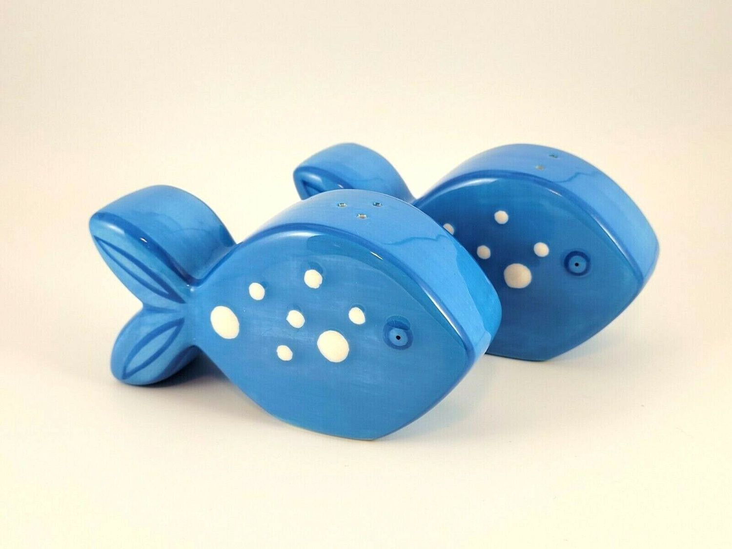 BLUE FISH FIGURAL SALT &amp; PEPPER SET