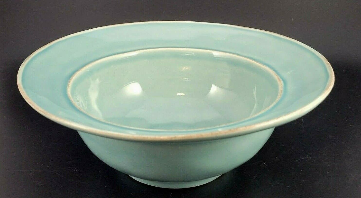CAMBRIA-TURQUOISE RIM SOUP BOWL 7 1/2"