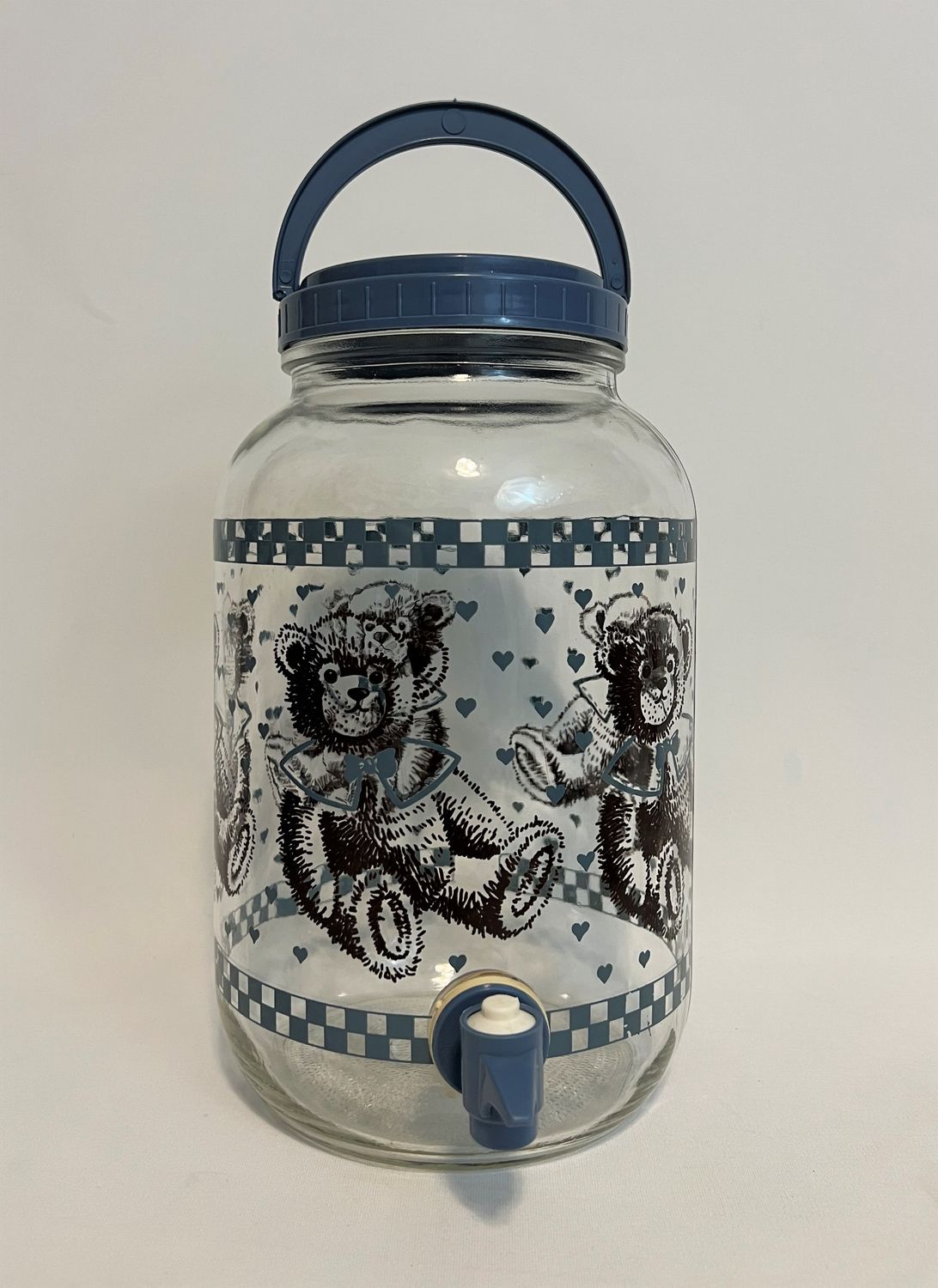 TEDDY BEAR GLASS ICED BEVERAGE DISPENSER