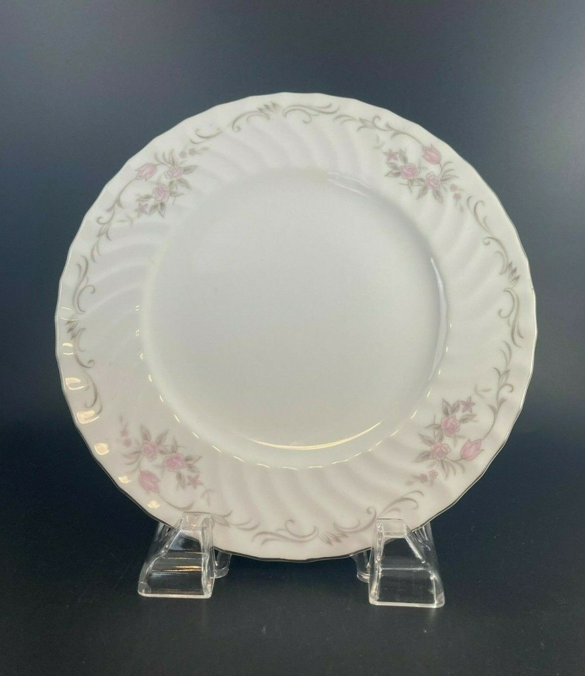 PINK FLOWERS SALAD PLATE 7 1/2"