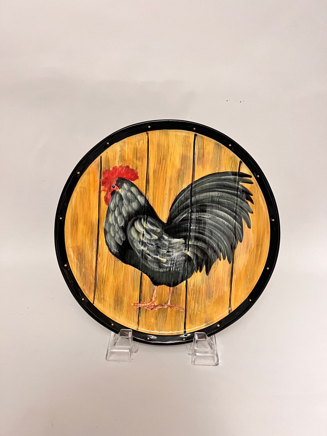 ROOSTER INN SALAD PLATE 8 3/4"Yellow.