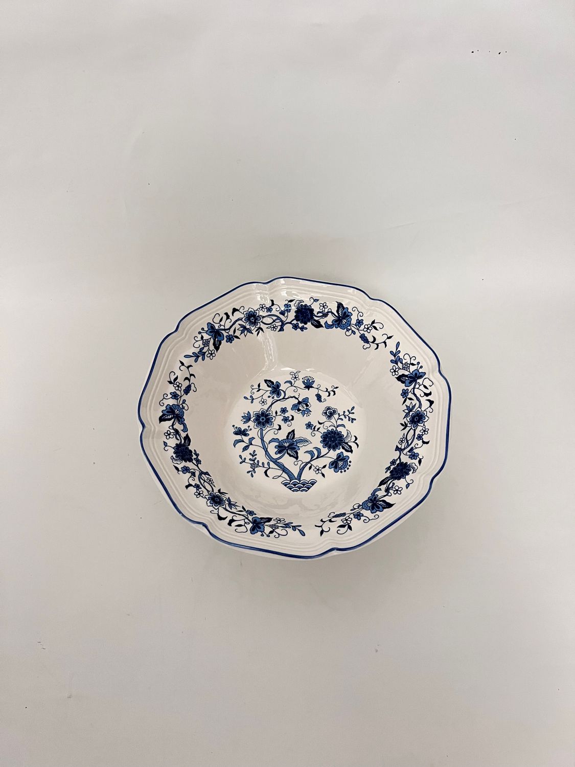 BLUE FLORAL BOWL 9"