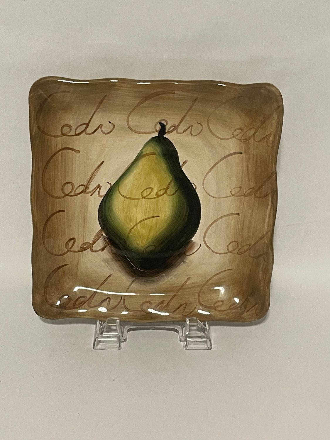 FRUITION SQUARE SALAD PLATE PEAR 8 3/4"