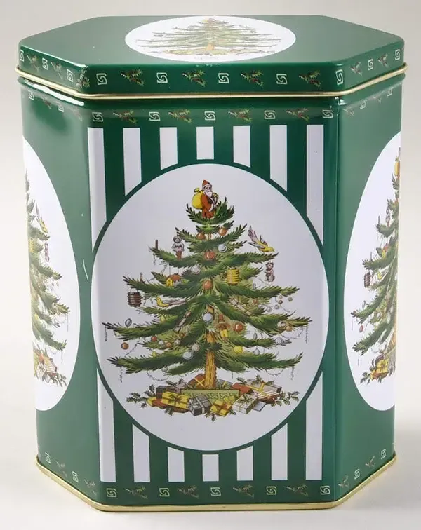 CHRISTMAS TREE TIN GREEN 6"