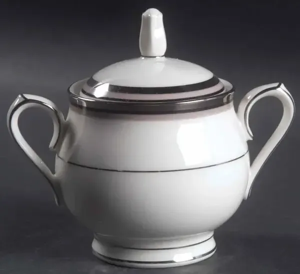 PLATINUM LIGHTS SUGAR BOWL &amp; LID 3 3/8&quot;