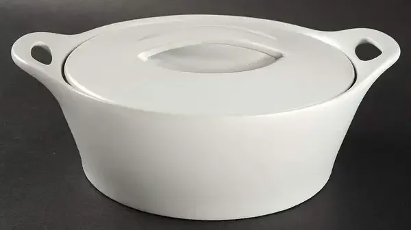 CREATIONS WHITE DIAMOND ROUND COVERED CASSEROLE 1.5QT