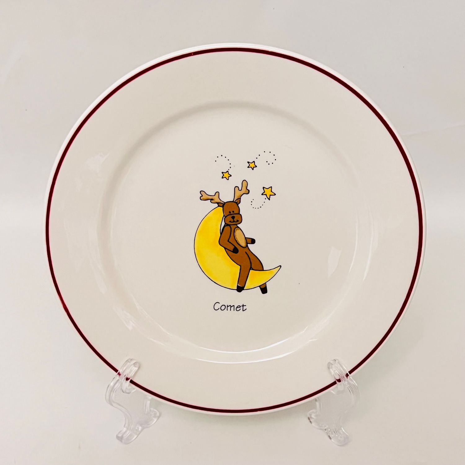 SANTA'S REINDEER SALAD PLATE 8 1/4" COMET