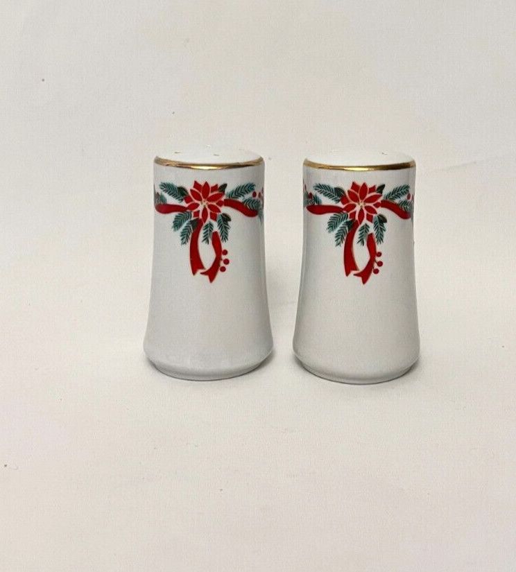 POINSETTIA &amp; RIBBONS SALT &amp; PEPPER
