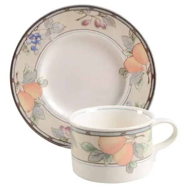 GARDEN HARVEST CUP AND SAUCER SET 2 3/8"