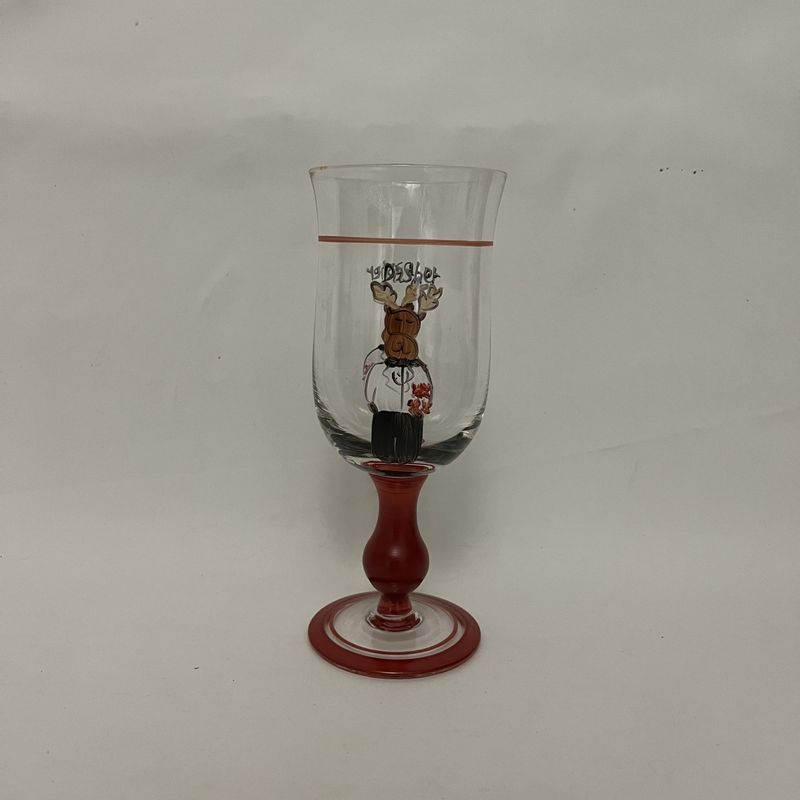 SANTA&#39;S REINDEER WINE GLASS 7 3/4&quot; DASHER