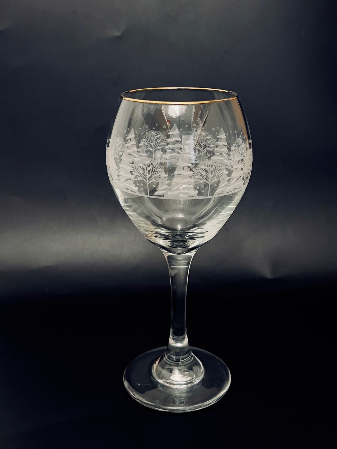ARBY'S FROSTED PINES GOBLET WINE 8"