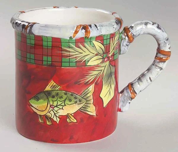 HOLIDAY LODGE MUG 4 3/8" FISH