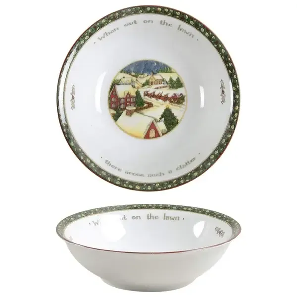 CHRISTMAS STORY BOWL 8" WHEN OUT ON THE