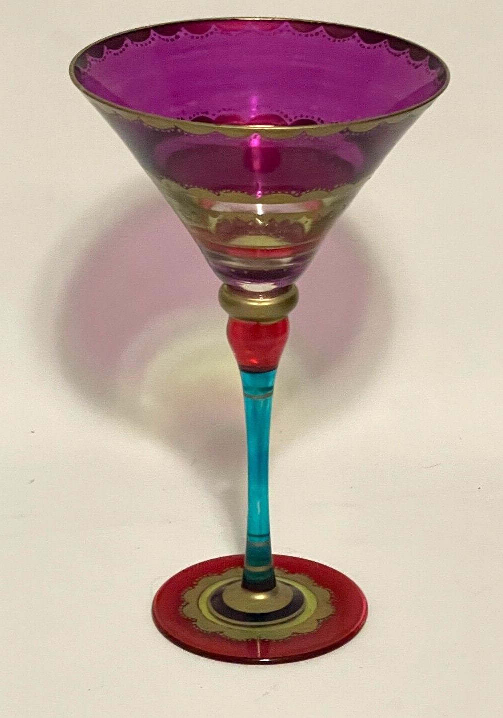 FESTIVE STRIPE MARTINI GLASS 7 3/4"