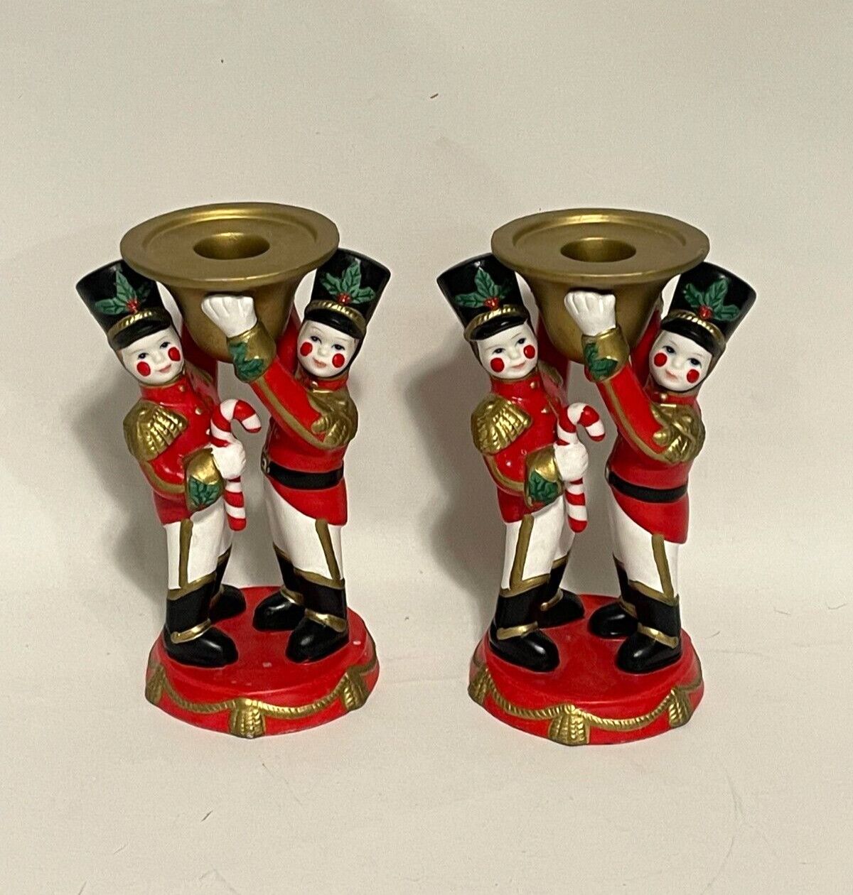 TOY SOLDIER CANDLEHOLDER PAIR