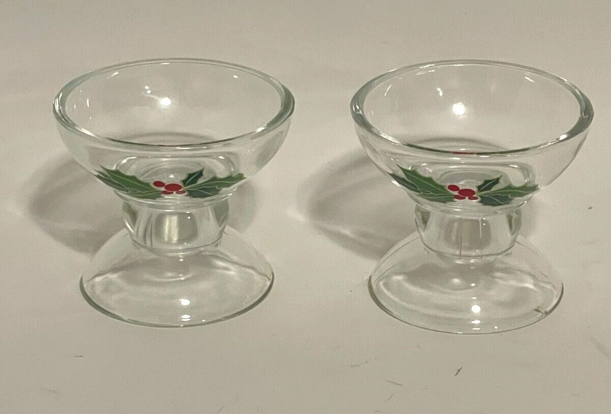 HOLIDAY HOSTESS CANDLE STICK HOLDERS SET OF 2