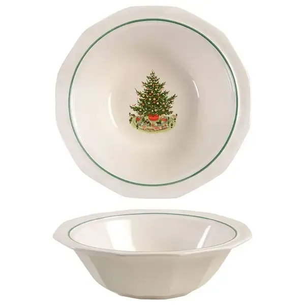 CHRISTMAS HERITAGE ROUND SERVING BOWL  9"