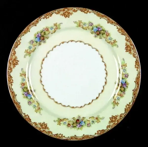 GOLD RUST FLORAL DINNER PLATE