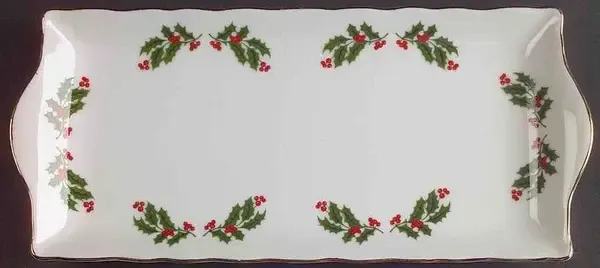 CHRISTMAS HOLLY TRAY 11 5/8"