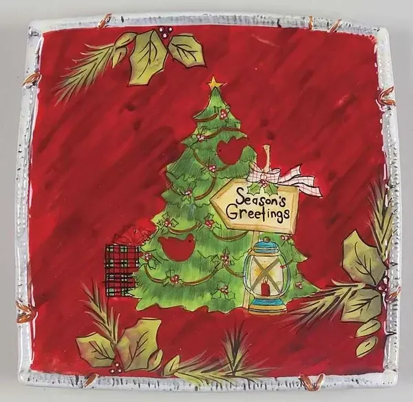 HOLIDAY LODGE SALAD PLATE  8 3/4"  TREE