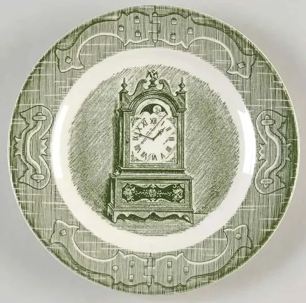 OLD CURIOSITY SHOP GREEN BREAD &amp; BUTTER PLATE 6 1/2"