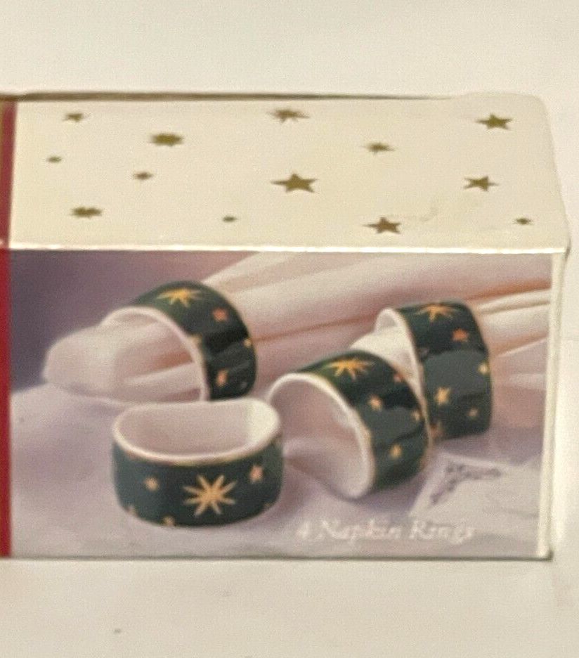 GALAXY-GREEN NAPKIN RINGS SET OF 4