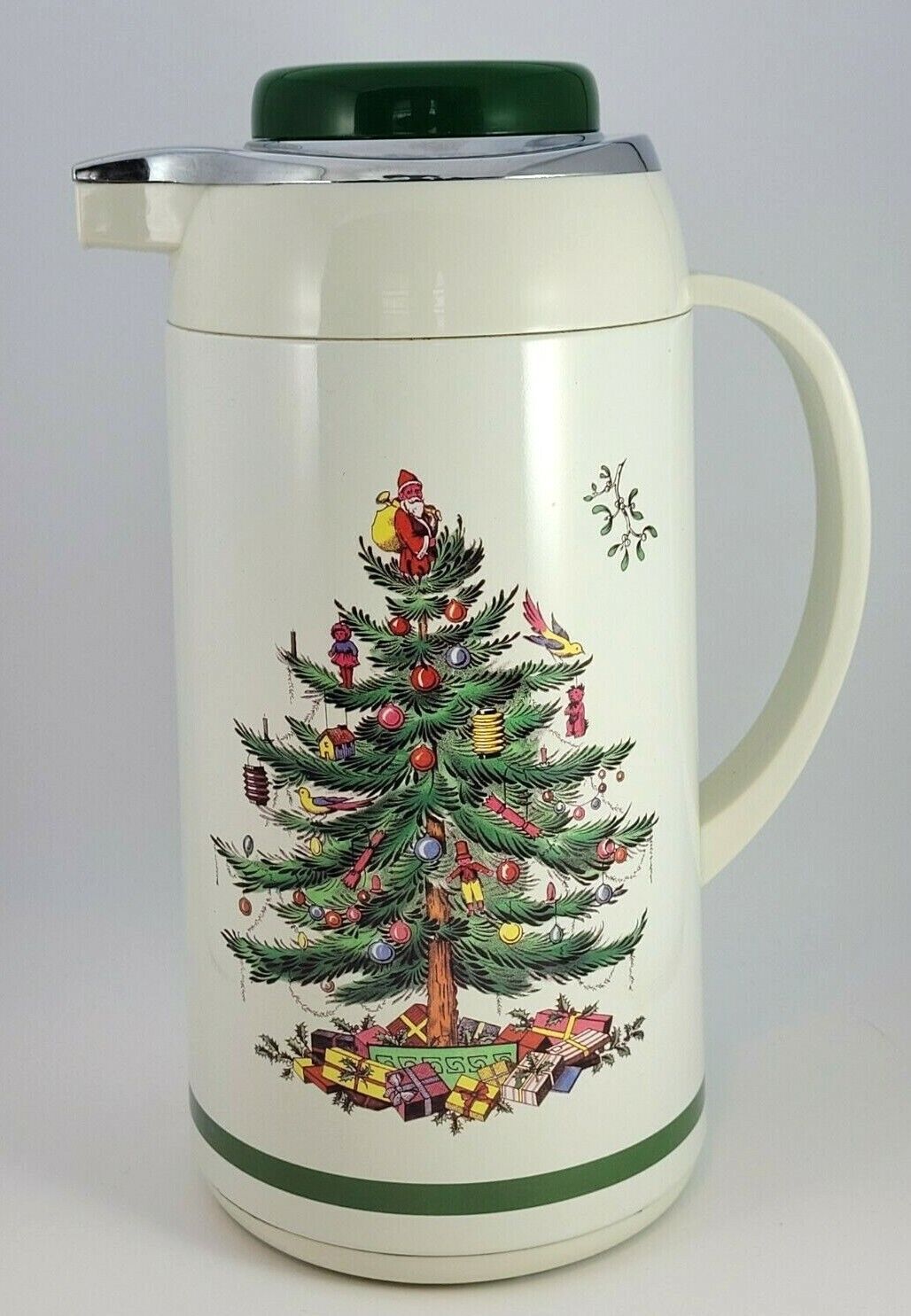 CHRISTMAS TREE GREEN TRIM THERMOS