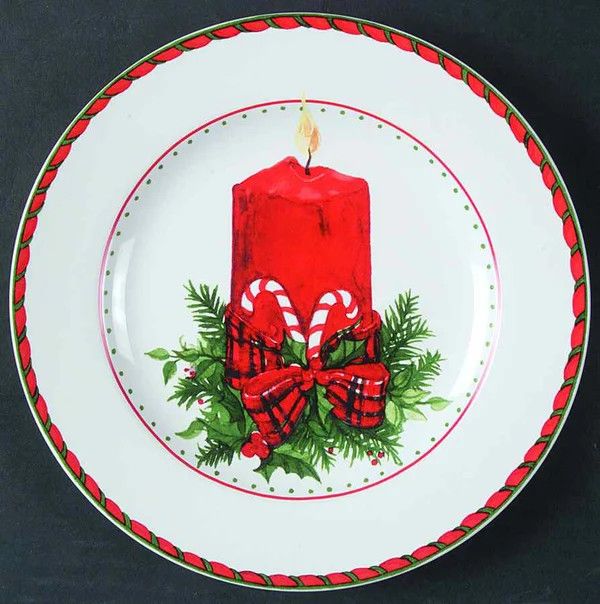 HOLIDAY CHEER 8 3/8" SALAD PLATE CANDLE