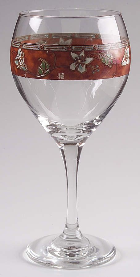 MISSION FLOWER WINE GLASS 7 3/4"