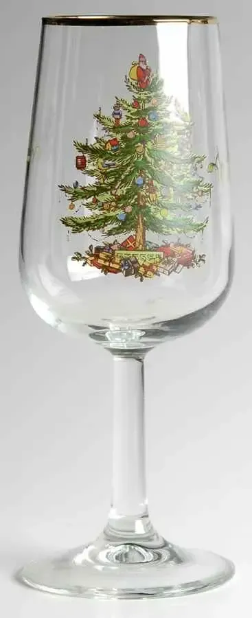 Christmas Tree (Green Or Red Trim) GOBLET 12 OZ