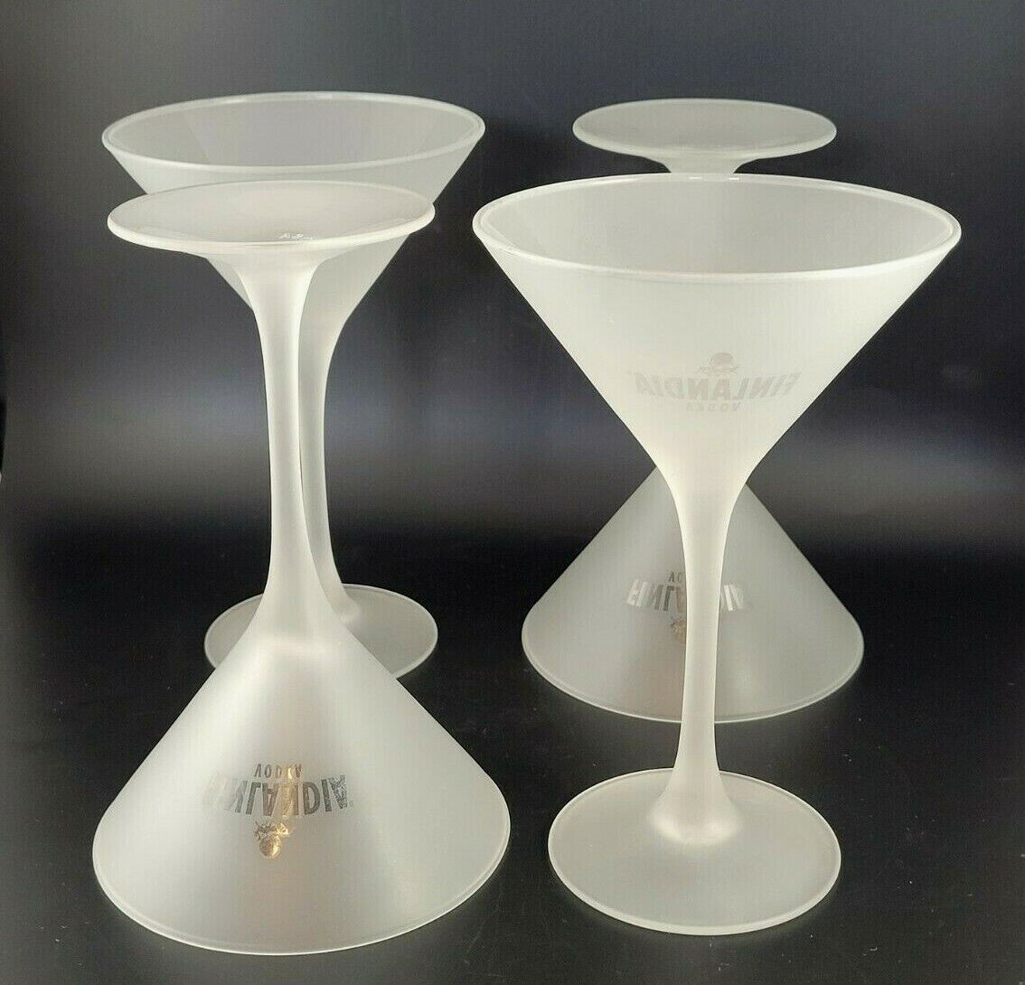 FROSTED MARTINI GLASSES 6 1/2' SET 4