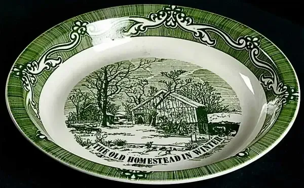 THE OLD HOMESTEAD PIE PLATE 9 7/8"