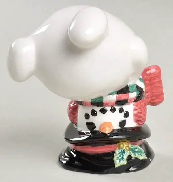 TOP HAT SNOWMAN FIGURINE HEADSTAND