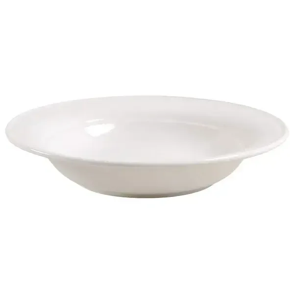 SOLID COLOR WHITE RIMMED SOUP BOWL 7 3/4"