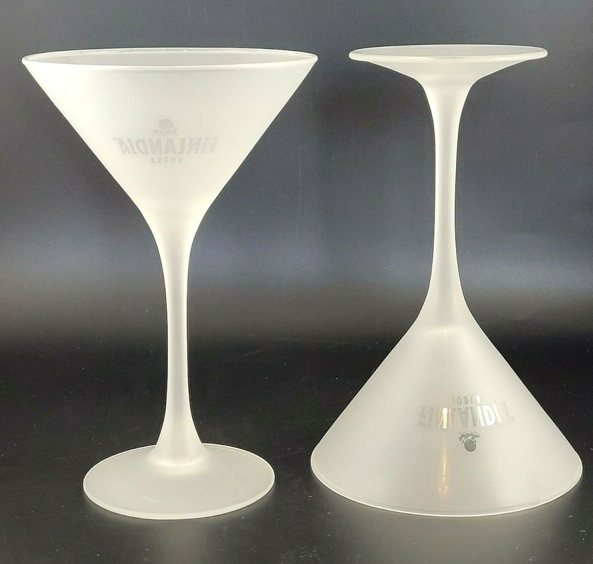 FROSTED MARTINI GLASSES 6 1/2' SET OF 2