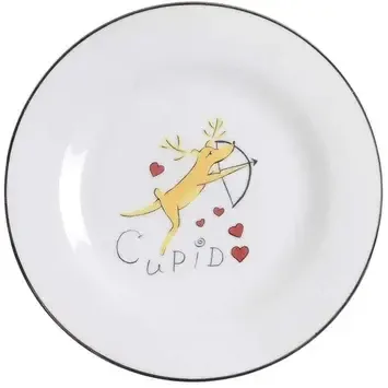 REINDEER SALAD PLATE 8 1/2" CUPID