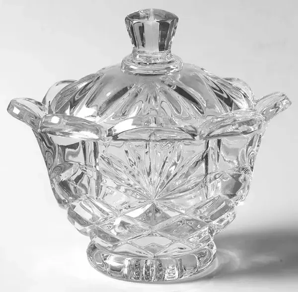 PINEAPPLE CRYSTAL SUGAR BOWL 4 1/2"