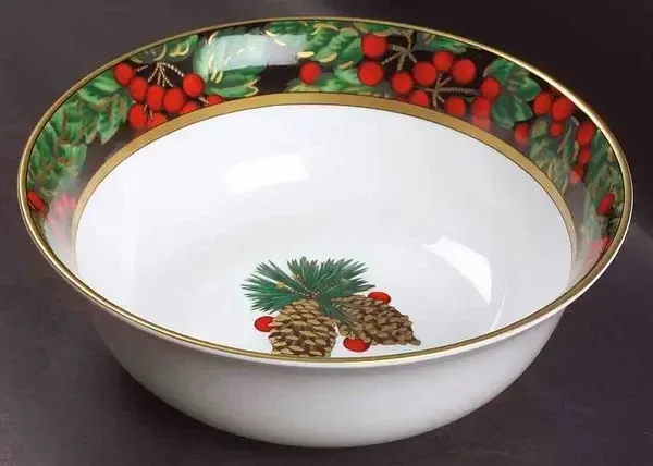 HOLIDAY PINE SERVING BOWL 9 1/4"