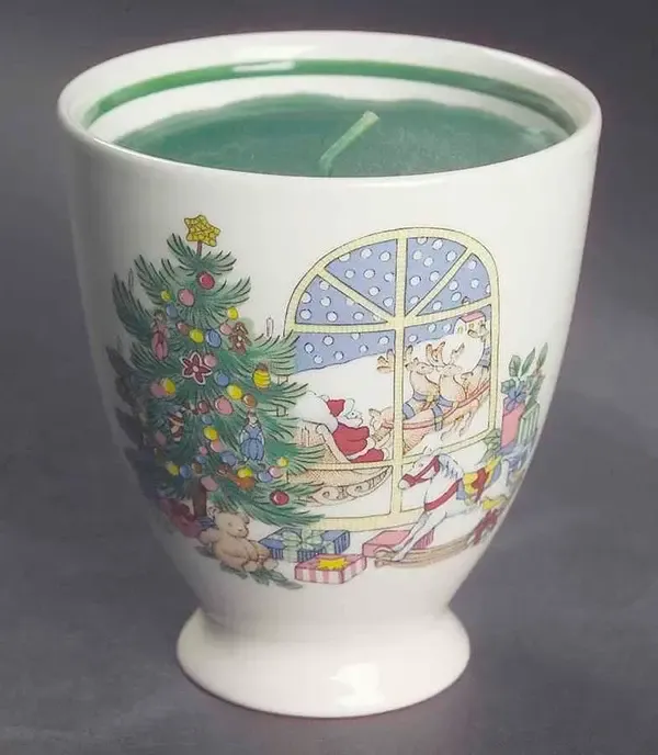 HAPPY HOLIDAYS CANDLEHOLDER VOTIVE SANTA