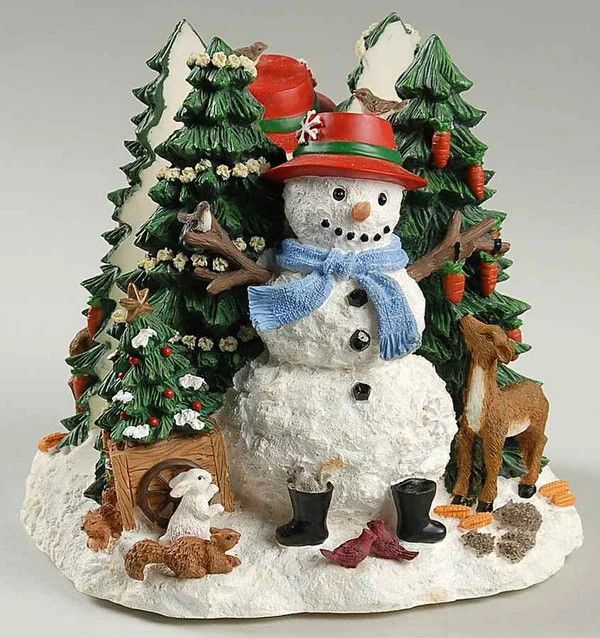 SNOW VILLAGE NAPKIN HOLDER RESIN
